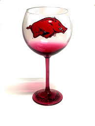 Arkansas Razorback Colored Stem Wine Glass The Stadium Shoppe On Razorback Dab tiny polka dots or confetti around the glass, paint a beach scene, or coat. arkansas razorback colored stem wine glass