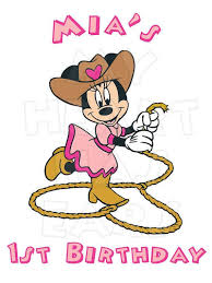 Printable Diy Birthday Cowgirl Cowboy Minnie Mouse Digital Clip Art By Myhearthasears Diy Iron On Transfer F Minnie Minnie Mouse 1st Birthday Diy Disney Shirts