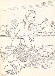 Mulai dari mencuci mukenah, sajadah, baju koko ataupun sarung. Contoh Gambar Mewarnai Gambar Ibu Mencuci Baju Kataucap