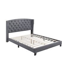 72″ wide x 80 long x 10.7. Rosemary King Platform Gray Bed Walmart Com Walmart Com