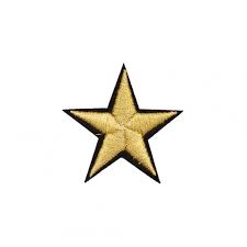 Metallic Gold Star Iron On Patch