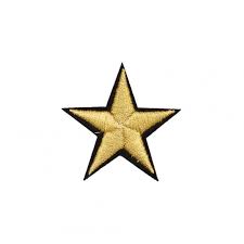 metallic gold star iron on patch