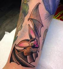 As a matter of fact, bats are very calm creatures that want to relax all the time after we are obsessed with this neo traditional bat tattoo design. Arm Bat Tattoo By Black Anvil Tattoo