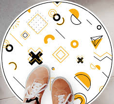 Teppichboden kann lose verlegt, verklebt, verklettet oder verspannt werden. Vinylteppich Modern Mehrere Farbige Symbole Tenstickers