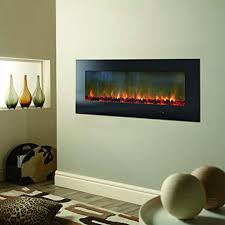 Most of our electric fireplace suites are one box products suitable for flat wall installations which just require plugging in, making them perfect for small apartments, bedrooms and houses without a chimney. Amazon Com Cambridge 56 In Metropolitan Wall Mount Black With Burning Log Display Cambr56wmef 2blk Electric Fireplace Home Kitchen