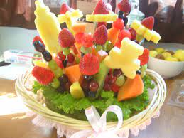 Pin By Shelley Klein On Made At Shelley S Sweets N Stuff Baby Shower Fruit Boy Baby Shower Food Fruit Arrangements