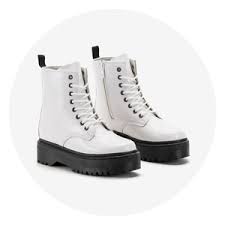 White patent leather Beretta boots - Footwear white | WOMAN \ WOMEN'S SHOES  \ Worker Boots WOMAN \ WOMEN'S SHOES \ Ankle Boots \ Flat Ankle Boots WOMAN  \ WOMEN'S SHOES \