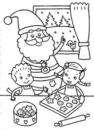 Christmas coloring pages for kids & adults to color in and celebrate all things christmas, from santa to snowmen to festive holiday scenes! Santa Claus And The Kids Baking Christmas Cookies Coloring Pages