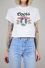 Coors Beer 70 S Paper Thin Cropped 80 S T Shirt Etsy Denim Fashion Bartender Outfit Clothes