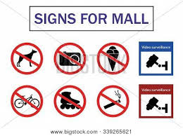 A range of signs to prohibit certain types of behaviour. Prohibited Signs Set Vector Photo Free Trial Bigstock