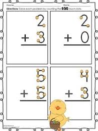 Use them for a variety of labeling in the classroom, counting activities for the students or they could be used as a choice board when asking questions for nonverbal kids requiring a numerical answer. Easter Touch Dot Worksheets Single Digit Addition Free Math Printables Touch Math Touch Math Worksheets