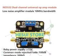 NE5532 low noise amplifier module 10MHz bandwidth impedance 300kΩ