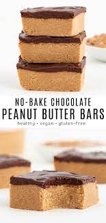 No Bake Chocolate Peanut Butter Bars Vegan Gluten Free Healthy Recipe Peanut Butter Bars Recipe Peanut Butter Recipes Peanut Butter Bars Healthy