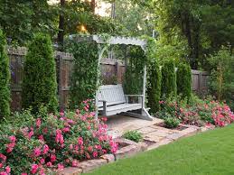Sue S Gardens In Arkansas One Year Later Finegardening Garden Swing Arborvitae Landscaping Backyard Landscaping Designs