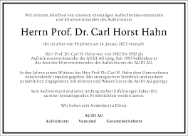 Traueranzeigen von Carl Horst Hahn