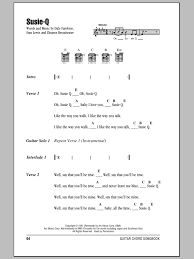 Disney has not shared a date for when susie q will be released on their streaming platform, but. Susie Q Sheet Music Creedence Clearwater Revival Guitar Chords Lyrics
