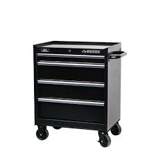 Cabinet drawer hardware the home depot. Husky 27 Inch W 4 Drawer Mobile Tool Storage Cabinet In Black The Home Depot Canada