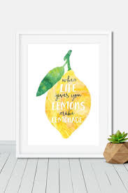 Affiche Citron Aquarelle Poster Citation Inspirante When Etsy Watercolor Print Art Prints For Sale Lemon Print