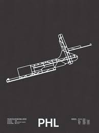 Phl Philadelphia International Airport Screenprint Philadelphia International Airport Airport Map Airport