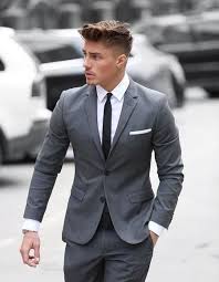 Cheap Mens Slim Fit Suits Skinny Fitted Suits Wedding Suits Men Grey Grey Suit Men Wedding Suits Men