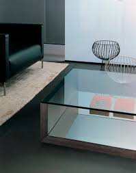 This wood coffee table lets you add your own glass case display with mementos and collections that you enjoy. Contemporary Coffee Table Sloane Acerbis Glass Oak Rectangular