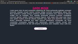 How to make dark mode website using JavaScript - YouTube
