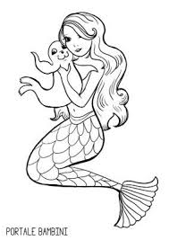 Disegni Di Sirene E Sirenette Da Stampare E Colorare Portale Bambini Arte Disegni Disegni Da Colorare