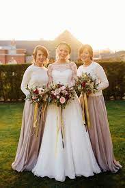 31 Bridesmaids Separates With White Sweaters And Taupe Skirts Jpg 564 844 Winter Bridesmaid Dresses Winter Bridesmaids Ireland Wedding Dress