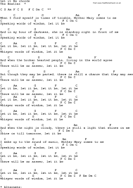 Song Lyrics With Guitar Chords For Let It Be The Beatles Ukulele Chords Songs Guitar Chords Ukulele Songs