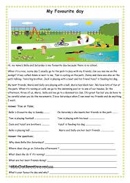 In each of these reading comprehension worksheets, the same story is told, but with two versions: My Favourite Day Reading Comprehension Worksheets Comprehension Worksheets Reading Comprehension