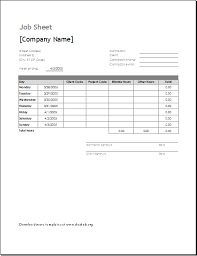 Job Sheet Template For Ms Excel Openoffice Document Hub