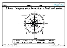 The rose still looked great, though! 8 Point Compass Directions Find And Write Free Printable Worksheet