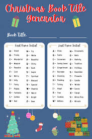 Cool book names are a theme that is being searched for and favored by netizens nowadays. Christmas Book Title Generator 150 Book Title Ideas Imagine Forest
