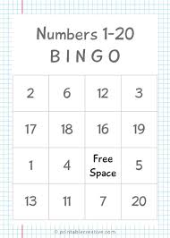 How to play super fun free printable summer bingo game. Numbers 1 20 Bingo
