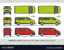 Renault Trafic Passenger Van L1h1 And L2h1 Liftgate Rear Door And Swing Rear Door 2014 Present Detailed Template For Design A Renault Renault Trafic Car Wrap
