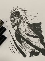 Ichigo Kurosaki From Bleach Anime Drawing Ink Bleach Anime Bleach Drawing Anime Drawings
