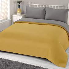 See more ideas about yellow bedroom, mustard and grey bedroom, grey bedroom. Brentfords Reversible Mustard Duvet Cover With Pillowcase Ochre Grey Bedding Set Ebay