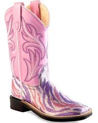 Old West Girls Pink And Purple Western Boots Square Toe Boot Barn Toddler Cowboy Boots Girls Cowgirl Boots Western Boots