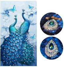 Step 1 step 7 : Amazon Com Diamond Painting Full Drill Beautiful Peacock Diy Arts Craft For Home Wall Decor 60 X 100 Cm