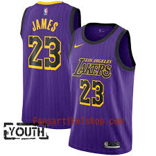Es besteht aus 100% funktionellem polyester. Los Angeles Lakers Trikot Lebron James 23 2018 19 Nike City Edition Lila Swingman Kinder