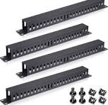 Amazon.com: Paquete de 4 gestores de cables de 1U de 19 pulgadas, 24  ranuras, montaje horizontal, administración de cables, organizador de  cables de ...