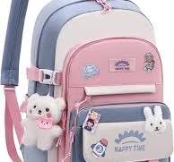 Tanou Zaino Bambina Zaini Eelementari Bambini, 20 Litri Zaino Scuola  Ragazze con Ciondolo Carino, 32 x 14 x 42 cm, Leggero e Impermeabile Zaini  per la ...