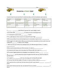 Use it or lose it they say, and that is certainly true when it. Financial Literacy Quiz 25 Questions W Answer Key 2 Financial Bonus Quotes