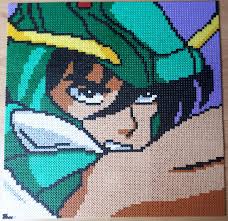 Perler Hama Saint Seiya Shiryu Dragon Punto De Cruz Angelitos Patron De Dragon Punto De Cruz