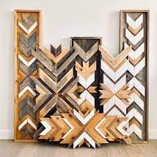 Pin On Wood Mosaic Wall Art Geometric Art
