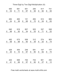 The Multiplying Three Digit By Two Digit 36 Per Page A Math Worksheet From Ejercicios De Calculo Matematicas Tercero De Primaria Practicas De Matematicas