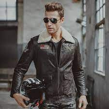 Men S Real Leather Jacket Air Force Flight Jackets Pigskin Genuine Leather Aviator Jackets Motorcycle Aviator Leather Jacket Leather Jacket Real Leather Jacket