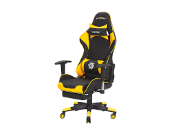Gaming Chair Black With Yellow Victory Beliani De Waiting room with poster, five yellow chairs, 3d render.