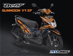 Honda Beat 2013 Orange Katalog Striping Motor Prostiker