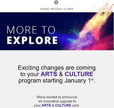 Apr 28, 2021 · next, meet with a private client banker to upgrade your current chase account to chase private client. Chase Private Client Arts And Culture 2019 Benefits